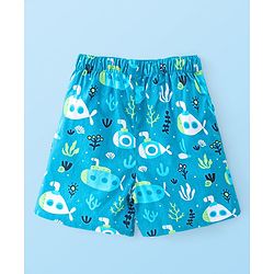 Babyhug Poplin Woven Boxer Stars & Submarine Print Pack of 3 - Blue & White