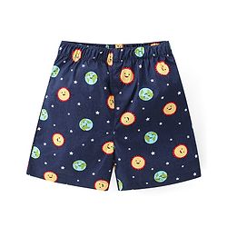 Babyhug Poplin Printed Boxers Pack of 3 - Blue & Orange