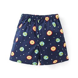 Babyhug Poplin Printed Boxers Pack of 3 - Blue & Orange