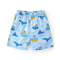 Babyhug Poplin Woven Boxers Football Whale & Boat Print Pack of 3 - Multicolour