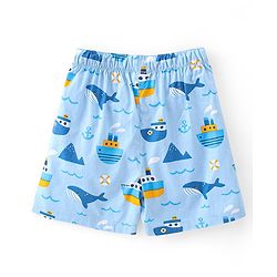Babyhug Poplin Woven Boxers Football Whale & Boat Print Pack of 3 - Multicolour