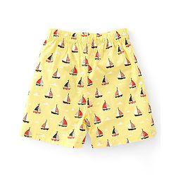 Babyhug Poplin Woven Boxers Football Whale & Boat Print Pack of 3 - Multicolour