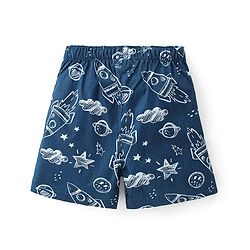 Babyhug Poplin Woven  Boxers with Rocket & Submarine Print Pack of 3 - Multicolour