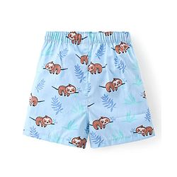 Babyhug Poplin Woven Boat & Sloth Print Boxers Pack of 3 - Multicolour