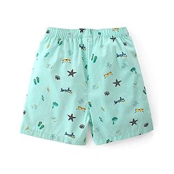 Babyhug Poplin Woven Boxers With Dino & Space Theme Print Pack Of 3 - Blue & Green