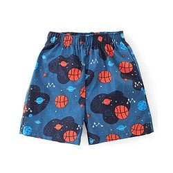 Babyhug Poplin Woven Boxers With Dino & Space Theme Print Pack Of 3 - Blue & Green