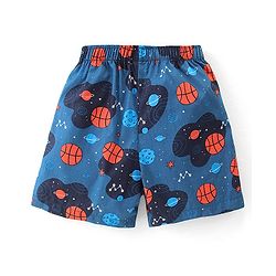 Babyhug Poplin Woven Boxers With Dino & Space Theme Print Pack Of 3 - Blue & Green