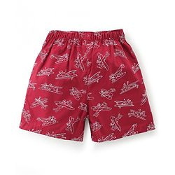 Babyhug Poplin Woven Boxers with Dino Aeroplane & Zebra Print Pack of 3 - Multicolour