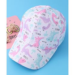 Babyhug Baseball Cap with Dino Print - Multicolour