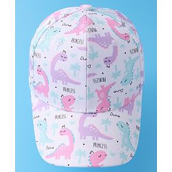 Babyhug Baseball Cap with Dino Print - Multicolour
