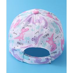 Babyhug Baseball Cap with Dino Print - Multicolour
