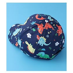 Babyhug Baseball Cap with Dino Print - Dark Blue