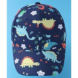 Babyhug Baseball Cap with Dino Print - Dark Blue