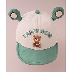 Babyhug Baseball Cap Teddy Print - Green