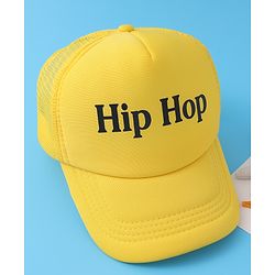 Babyhug Baseball Cap Text Print - Yellow