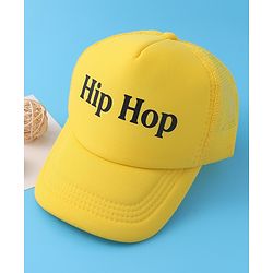 Babyhug Baseball Cap Text Print - Yellow
