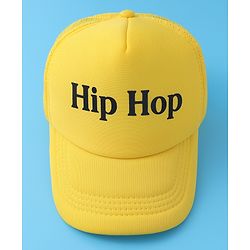 Babyhug Baseball Cap Text Print - Yellow