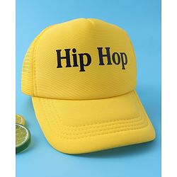 Babyhug Baseball Cap Text Print - Yellow