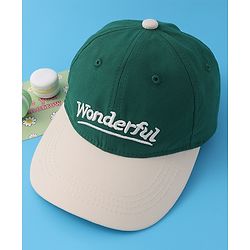 Babyhug Baseball Cap with Text Print - Green