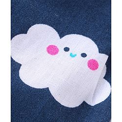 Babyhug Cotton Knit Single Jersey Half Sleeves Night Suit With Unicorn Print - Navy Blue