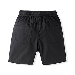 Babyhug Cotton Woven Above Knee Length Bermuda With Solid Colour - Black