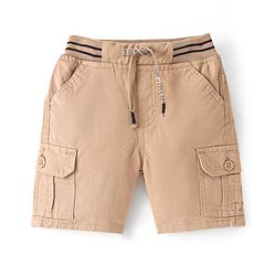 Babyhug Cotton Spandex Twill Above Knee Length Solid Color  Bermuda - Beige