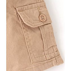 Babyhug Cotton Spandex Twill Above Knee Length Solid Color  Bermuda - Beige