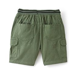 Babyhug Cotton Spandex Twill Above Knee Length Solid Color Bermuda - Olive