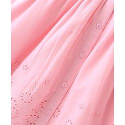 Babyhug Schiffili Frill Sleeves Solid Colour Frock - Pink