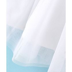 Babyhug Cambric Woven Sleeveless Frock with Headband & Lace Detailing Bow Applique - White