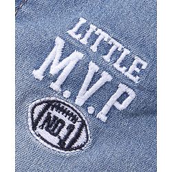 Babyhug Denim Text  Embroidered Stretchable Shorts - Blue