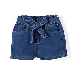 Babyhug Denim Mid Thigh Length With Stretch Shorts - Blue