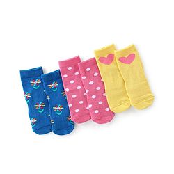 Cute Walk By Babyhug Non Terry Knit Anti-Bacterial Ankle Length Socks Floral Design Pack Of 3 - Blue Pink & Yellow