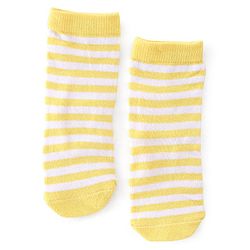 Cute Walk By Babyhug Non Terry Knit Anti-Bacterial Ankle Length Socks Stripes & Bear Design Pack Of 3 - White Red & Yellow