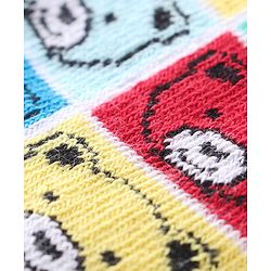 Cute Walk By Babyhug Non Terry Knit Anti-Bacterial Ankle Length Socks Stripes & Bear Design Pack Of 3 - White Red & Yellow