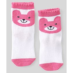 Cute Walk By Babyhug Non Terry Knit Anti-Bacterial Ankle Length Socks Polka Dot Design Pack Of 3 - Pink & White