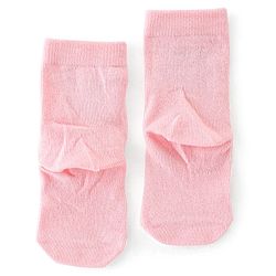 Cute Walk By Babyhug Non Terry Knit Anti-Bacterial Ankle Length Socks Stripes & Apple Design Pack Of 3 - Pink & White