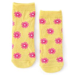 Cute Walk By Babyhug Anti-Bacterial Ankle Length Socks Floral & Dot Design Pack Of 3 - Multicolour