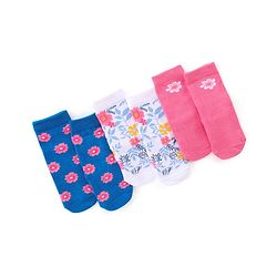 Cute Walk by Babyhug Anti Bacterial Ankle Length Socks Floral Design Pack Of 3 - Multicolour