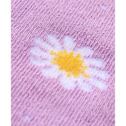 Cute Walk By Babyhug Anti-Bacterial Ankle Length Socks Floral & Polka Dot Design Pack Of 3 - Navy Blue Red & Purple