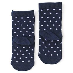 Cute Walk By Babyhug Anti-Bacterial Ankle Length Socks Floral & Polka Dot Design Pack Of 3 - Navy Blue Red & Purple