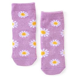 Cute Walk By Babyhug Anti-Bacterial Ankle Length Socks Floral & Polka Dot Design Pack Of 3 - Navy Blue Red & Purple