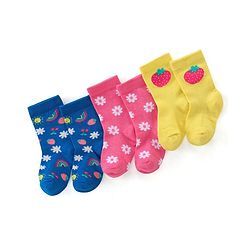 Cute Walk by Babyhug Anti Bacterial Ankle Length Socks Floral Design Pack Of 3 - Multicolour