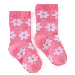 Cute Walk by Babyhug Anti Bacterial Ankle Length Socks Floral Design Pack Of 3 - Multicolour