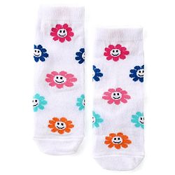 Cute Walk by Babyhug Anti Bacterial Ankle Length Socks Floral Design Pack Of 3 - Multicolour