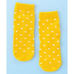 Cute Walk by Babyhug Anti Bacterial Ankle Length Socks Striped Polka Dot & Star Design Pack of 3 - Pink Yellow & White