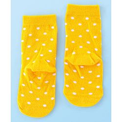 Cute Walk by Babyhug Anti Bacterial Ankle Length Socks Striped Polka Dot & Star Design Pack of 3 - Pink Yellow & White