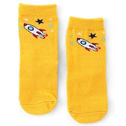 Cute Walk by Babyhug Anti Bacterial Ankle Length Socks Rocket Design Pack Of 5 - Multicolour