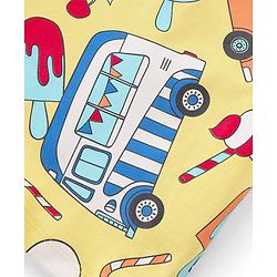 Babyhug Single Jersey  Knit  T-Shirt & Shorts Set with Car Print - Yellow & Blue