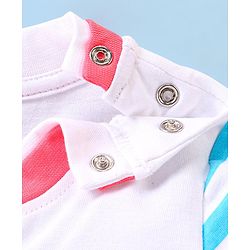 Babyhug Single Jersey Knit Half Sleeves T-Shirt &  Shorts Set with Striped  & Car Print - Blue & Red